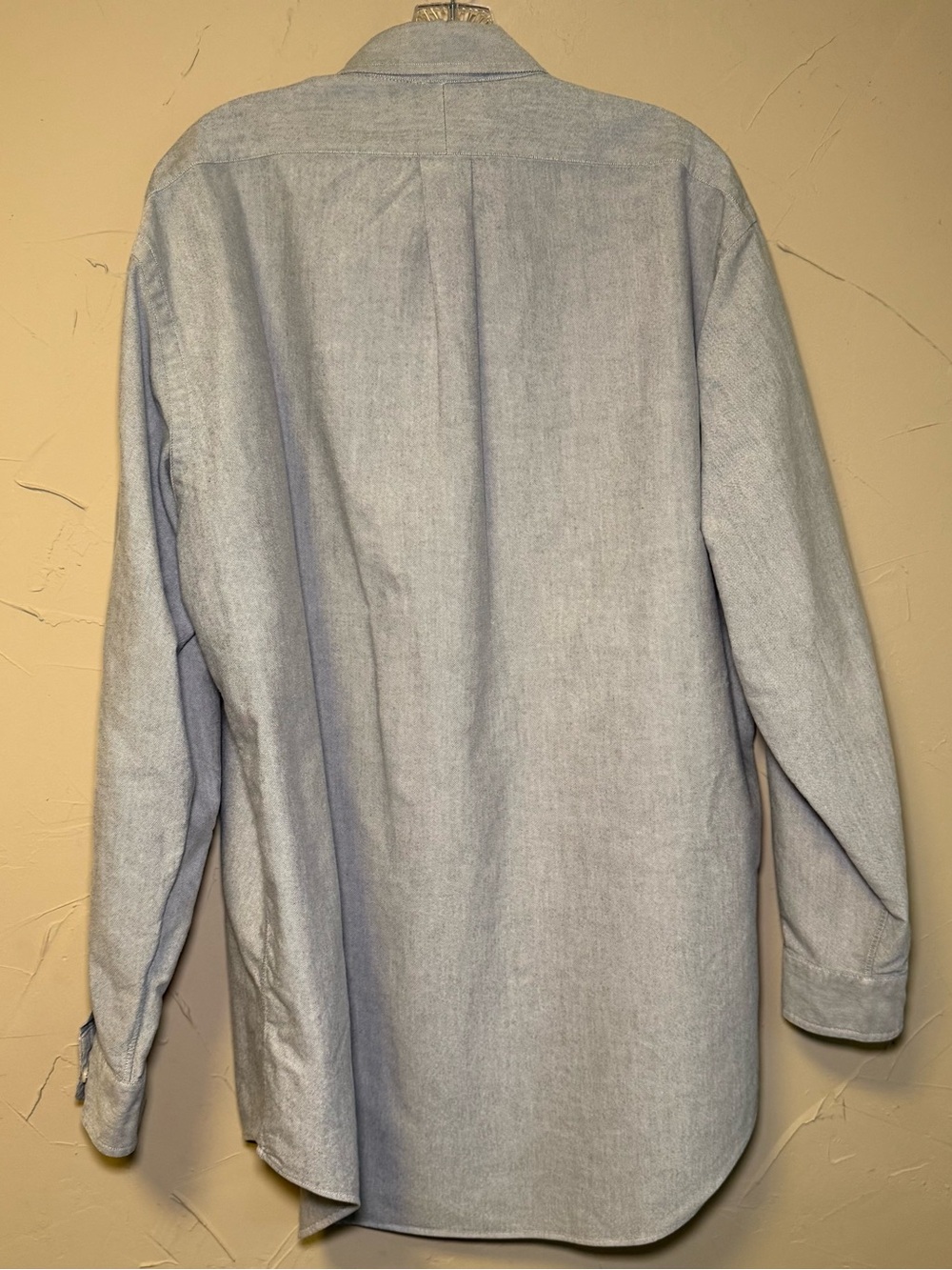 VTG Ralph Lauren Chambray L 16.5 34/35 EUC Flesh Pony Preppy Classic Fit Boxy - Picture 6 of 14